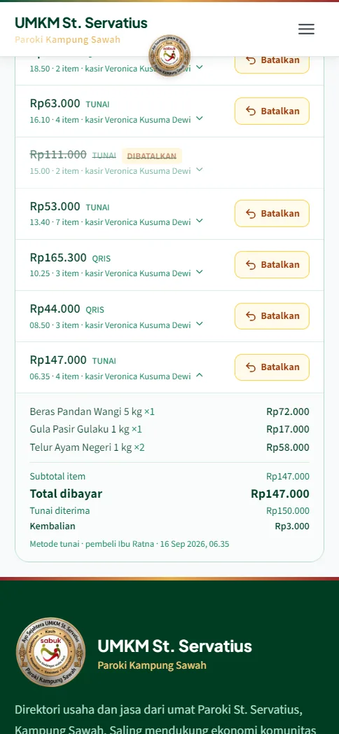 Detail transaksi