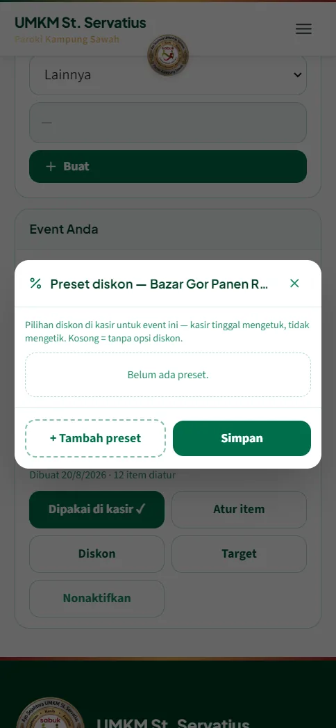 Editor preset diskon