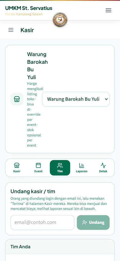 Tab Tim undang kasir