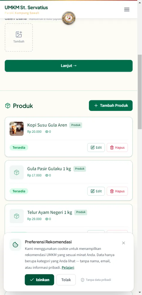 Konfirmasi hapus produk