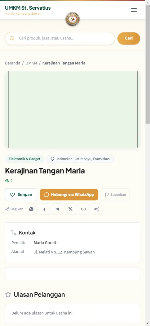 Profil usaha di direktori UMKM