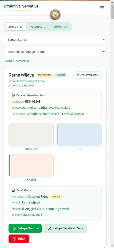 Kartu Catering Ratna pending